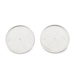 Нержавеющая Сталь Цвет Устойчив к потускнению 304 оправа для кабошонов из нержавеющей стали, плоско-круглые, цвет нержавеющей стали, 26.5x6.5 мм, внутренний диаметр: 25 мм, штифты : 0.6 мм