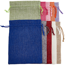 (52) Непрозрачная лаванда 10 шт. 10 цветные прямоугольные мешковины для упаковки, шнурок сумки, для подарков, подарочные пакеты для вечеринок, разноцветные, 18x13x0.4 см, 1 шт / цвет