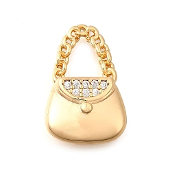 Настоящее золото 18K Латунные микро проложить кубического циркония подвески, без кадмия, без никеля и без свинца, пакет, реальный 18 k позолоченный, 18x12x4.5 мм, отверстие : 6x5.5 мм