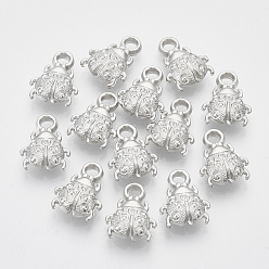 Платина Плакировка abs пластиковые подвески, коровка, платина, 17~18x14x5 мм, отверстие : 3 мм