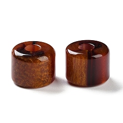 Сиена Cmолы европейские шарики, бусины с большим отверстием, колонка, цвет охры, 13.5~14x17~17.5x17~17.5 мм, отверстие : 6 мм