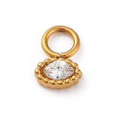 Кристалл 304 прелести нержавеющей стали, со стразами, ионное покрытие (ip), реальный 14 k позолоченный, овальные, кристалл, 7x5x1.5 мм, отверстие : 2 мм