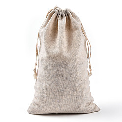 пшеница Drawstring мешки хлопка упаковка мешочки, подарочные пакеты саше, муслиновый пакетик многоразовый чайный пакетик, цвет пшеницы, 30x19 см