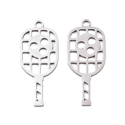 Нержавеющая Сталь Цвет Спортивные 201 подвески из нержавеющей стали, прелести теннисной ракетки, цвет нержавеющей стали, 22.5x10x1 мм, отверстие : 1.4 мм