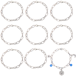 Платина 20шт. браслеты из железной проволоки и цепи для женщин и мужчин, с застежкой омар коготь, платина, 7-7/8 дюйм (20 см)