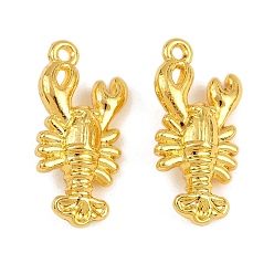 Золотой Подвески из сплава , омар, золотые, 22x10x6 мм, отверстие : 1.2 мм
