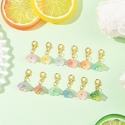 (52) Непрозрачная лаванда Подвесные украшения из прозрачного стекла, с цинковым сплавом застежками омаров коготь, разноцветные, 25.5 мм, 12 шт / комплект