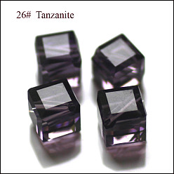 Темно-синий  Шифер Имитация Австрийские кристаллические шарики, класс AAA, граненые, кубические, темно-синий, 7x8.5x8.5 мм, отверстие : 0.9~1 мм