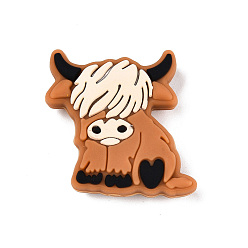 Шоколадный Фокусные бусины из экологически чистого пищевого силикона яка, цвет шоколада, 27x24x9 мм, отверстие : 1.8 мм