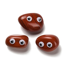 Красный Камень Натуральный красный яшма украшения дисплей, смолой глаза, для домашнего офиса настольный орнамент фэн-шуй, самородки, 14~24x26.5~31.5x16~24.5 мм