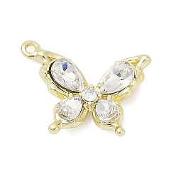 Золотой Сплава с стразами подвески, стойки покрытие, без кадмия, без никеля и без свинца, форме бабочки, золотые, 15x19.5x4 мм, отверстие : 1.2 мм