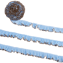 Светло-Голубой 5 м полиэфирная лента, платье из шифона с плиссированной кружевной отделкой, Небесно-голубой, 1-1/8 дюйм (30 мм), около 5.47 ярдов (5 м) / комплект