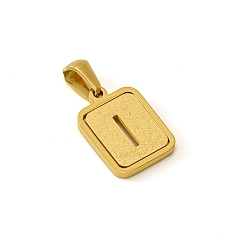 Letter I Шкентели нержавеющей стали, реальный 18 k позолоченный, прямоугольные, Буква "i", 15x12 мм