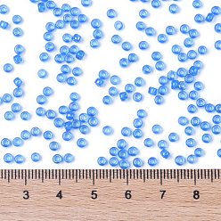 (309) Inside Color Light Sapphire/Opaque Blue Lined TOHO Round Seed Beads, Japanese Seed Beads, (309) Inside Color Light Sapphire/Opaque Blue Lined, 8/0, 3mm, Hole: 1mm, about 1110pcs/50g