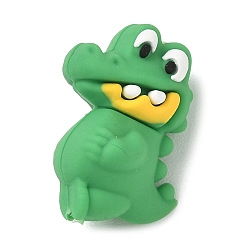 Dinosaur Силиконовые бусины, зелёные, фокусные бусы, динозавр, 27~27.5x20~21x14.5 мм, отверстие : 2 мм
