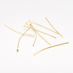 Золотой Ювелирная фурнитура, без кадмия и без свинца, железные штыри с плоской головкой, золотые, 45x0.75~0.8 мм, Около 5100 шт / 1000 г