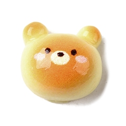 Медведь Симпатичные кабошоны из непрозрачной смолы, искусственный хлеб, медведь, 12.5x13x8.5 мм