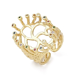 Золотой Латуни палец кольцо, Настройки кольца колотушки, с кубического циркония, стойки покрытие, долговечный, овальные, золотые, лоток : 24x18.5 мм, 29.5 мм