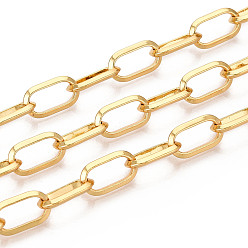 Золотой Латунные кабельные цепи, пайки, с катушкой, золотые, 13.5x7.5x2 мм, около 32.81 футов (10 м) / рулон