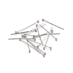 Stainless Steel Color 304 Stainless Steel Ball Head Pins, Stainless Steel Color, 25x0.6mm, 22 Gauge, Head: 1.8mm
