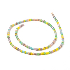 Mixed Color Faceted Glass Beads Strands, Rondelle, Imitation Jade Style, Mixed Color, 2~2.5x1.5~2mm, Hole: 0.6mm, about 187pcs/Strand, 12.91 inch(32.8cm)