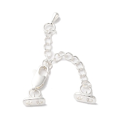 Посеребрённый Латунный удлинитель цепи, без кадмия, без никеля и без свинца, Снаряженная цепь, 925 серебро покрытием, 23 мм