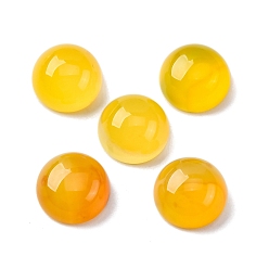 Желтый Агат Кабошоны из натурального желтого агата, окрашенная и подогревом, полукруглые / купольные, 10x5.5 мм