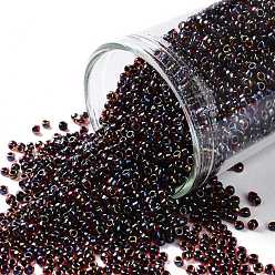 (400) Black Lined Dark Ruby Luster Toho runde Rocailles, japanische Rocailles, (400) schwarz gefütterter dunkler Rubinglanz, 15/0, 1.5 mm, Bohrung: 0.7 mm, ca. 135000 Stk. / Pfund
