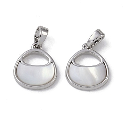 Platinum Brass Pave Shell Bag Charms, Platinum, 13.5x12x3mm, Hole: 2x4.5mm