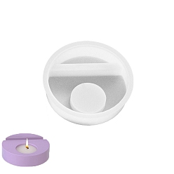 Плоский Круглый Силиконовые формы, формы для литья смолы, для уф-смолы, изготовление ювелирных изделий из эпоксидной смолы, белые, плоско-круглые, 107x25 мм