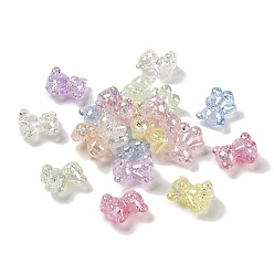 (52) Непрозрачная лаванда УФ-покрытие прозрачные радужные переливающиеся акриловые бусины, медведь, разноцветные, 18x15.5x10.5 мм, отверстие : 2.5 мм