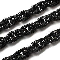 Черный 304 из нержавеющей стали веревочные сети, несварные, вакуумное покрытие pvd, чёрные, 10~10.5x8x2 мм