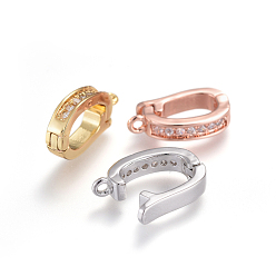 (52) Непрозрачная лаванда Латунный микропавеющий циркониевый усилитель укороченный кулон залог, навесные поручительства, с петлей, без свинца, без никеля и без кадмия, разноцветные, 14x7.5x2.8 мм, отверстия: 1.2 mm, Внутренний диаметр: 7.7x4.1 mm