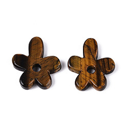 Тигровый глаз Природных тигровый глаз подвески, , 34~35x29.5~31x6~7 мм, отверстие : 5 мм