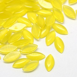 Желтый Кабошоны кошачьего глаза, лошадиный глаз , желтые, 10x5x1.5~2 мм