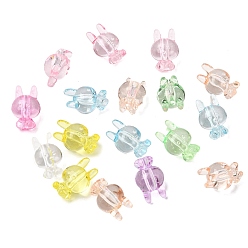 Кролик Прозрачные акриловые бусины, разноцветные, граненые, кролик, 19x12.5x4.5 мм, отверстие : 2.8 мм