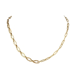 Золотой 304 цепочка из полых звеньев из нержавеющей стали и 304 ожерелья из цепочек-скрепок из нержавеющей стали для женщин, золотые, 19.88 дюйм (50.5 см)