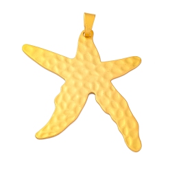 Золотой Подвески из сплава , морская звезда, золотые, 84x75.5x1.5 мм, отверстие : 12x5 мм