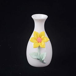 Желтый Керамическая мини-ваза, для домашнего офисного стола, цветок, желтые, 55x100 мм