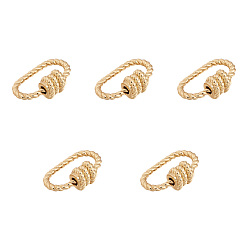 Golden Brass Screw Carabiner Lock Charms, for Necklaces Making, Oval, Golden, 19x13~13.5x6.5mm, Screw: 6.5x6.5mm