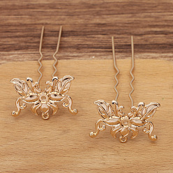 Light Gold Вилки из сплава, аксессуары для волос для женщин и девочек, золотой свет, 310x23 мм