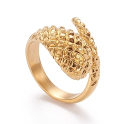 Golden Ionenbeschichtung (IP) 304 Edelstahlmanschettenringe, offene Ringe, , golden, Größe 6~9, Innendurchmesser: 16.5~18.9 mm
