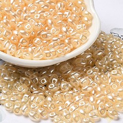 Navajo White Opaque ABS Beads, Double Hole, Oval, Navajo White, 6x4.5x3.3mm, Hole: 1.2mm, about 14516pcs/500g