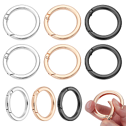 (52) Непрозрачная лаванда 9шт 3 цвета сплава пружинные затворные кольца, разноцветные, 41.5x4.5 мм, 3 шт / цвет