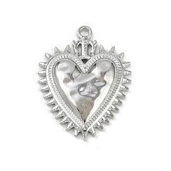 Нержавеющая Сталь Цвет 304 подвески из нержавеющей стали, шарма сердца, цвет нержавеющей стали, 27.5x21x3.5 мм, отверстие : 1.6 мм