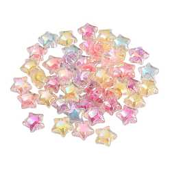(52) Непрозрачная лаванда Покрытие акриловыми шариками, бусины в бусинах, AB цвет, звезда, с покрытием цвета радуги, разноцветные, 19x12 мм, отверстие : 2.5 мм