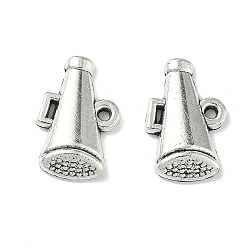 Античное Серебро Сплавочные подвески тибетского стиля, талисман в виде трубы-мегафона, античное серебро, 16x10.5x2.8 мм, отверстие : 1.2 мм