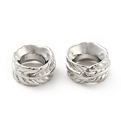 Платина Spacer бисер латунные, без кадмия и без свинца, перо, платина, 12x6 мм, отверстие : 6 мм