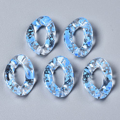 Васильковый Прозрачные акриловые соединительные кольца с аэрозольной краской, разъемы для быстрой связи, для изготовления бордюрных цепей, твист, васильковый, 29.5x20x6 мм, внутренний диаметр: 8x16 мм