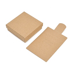 Белый Навахо Картонные бумажные коробки для упаковки браслетов, с губкой внутри, квадрат с демонстрационной карточкой, навахо белый, 9x9x3 см